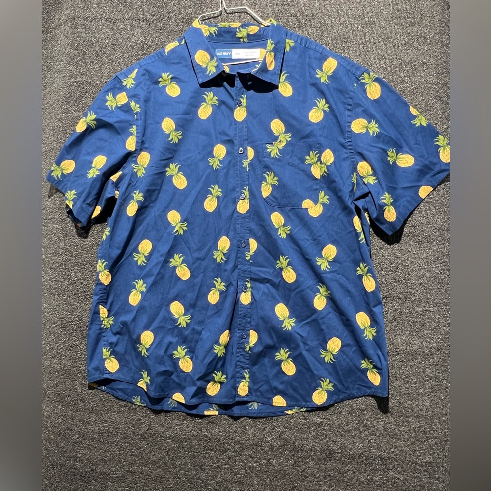 Old Navy Blue Shirt with Pineapple Design